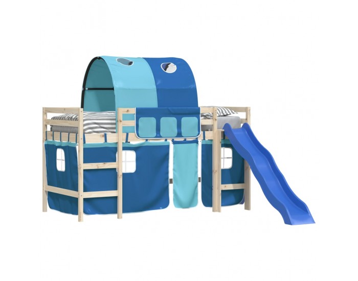 Sonata H Завеси за високо детско легло с тунел, сини, полиестер