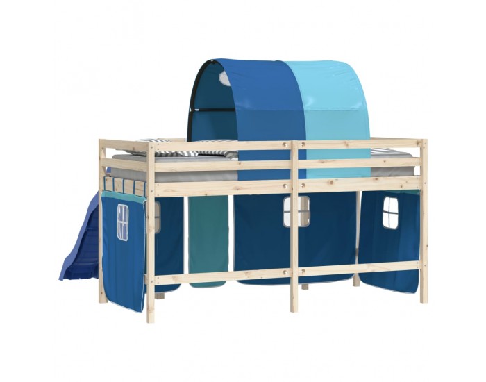 Sonata H Завеси за високо детско легло с тунел, сини, полиестер