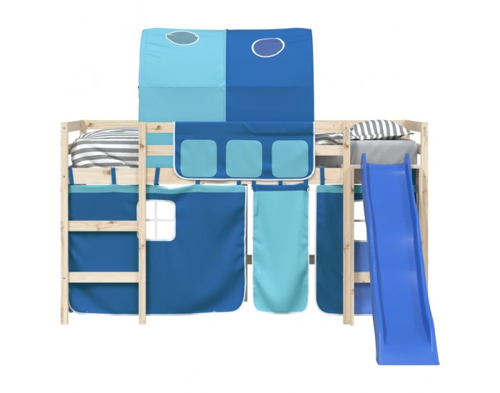 Sonata H Завеси за високо детско легло с тунел, сини, полиестер