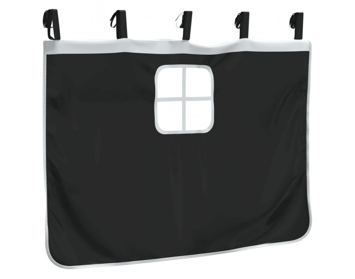 Sonata H Завеси за високо детско легло с кула, бяло и черно, полиестер