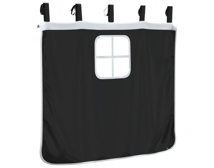 Sonata H Завеси за високо детско легло с кула, бяло и черно, полиестер