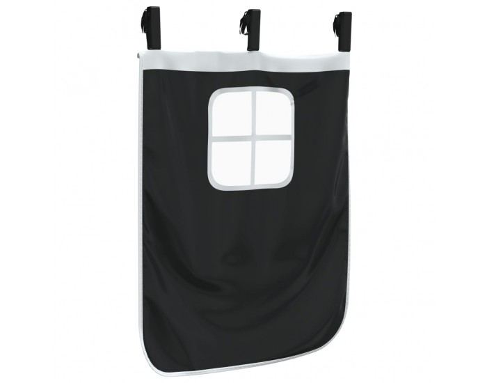 Sonata H Завеси за високо детско легло с кула, бяло и черно, полиестер