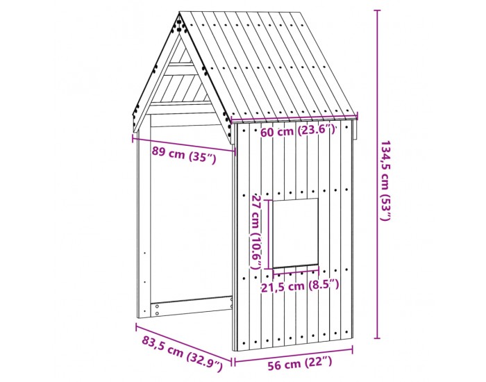 Sonata H Покрив за детско легло, 60x89x134,5 см, бор масив
