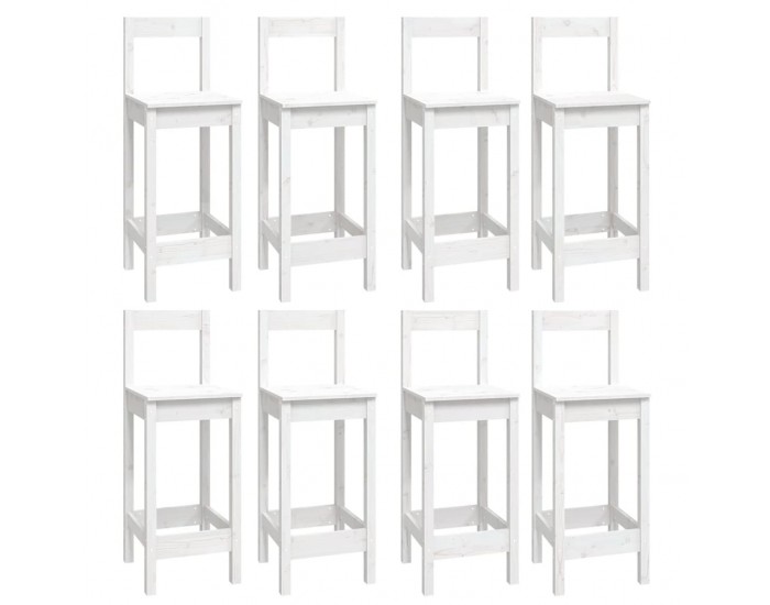 Sonata H Бар комплект от 9 части, бял, масивна борова дървесина