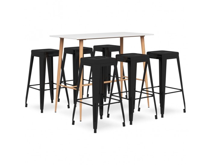 Sonata H Бар комплект от 7 части, бяло и черно