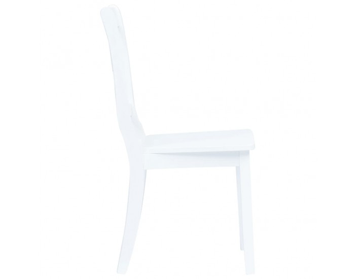 Sonata H Трапезен комплект от 5 части, масивна каучукова дървесина, бял