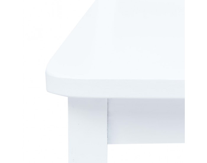 Sonata H Трапезен комплект от 5 части, масивна каучукова дървесина, бял