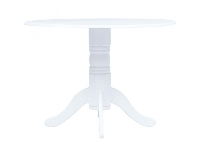 Sonata H Трапезен комплект от 5 части, масивна каучукова дървесина, бял