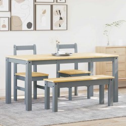 Sonata H Трапезен комплект от 4 части Panama, сив бор масив - Комплекти маси и столове