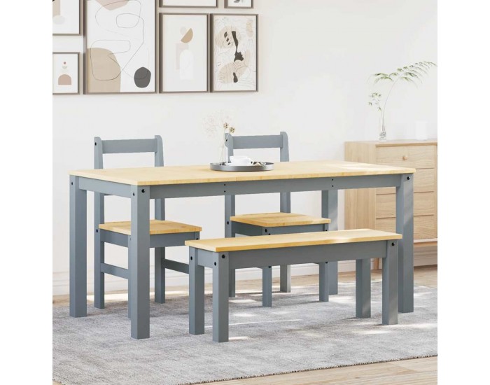 Sonata H Трапезен комплект от 4 части Panama, сив бор масив