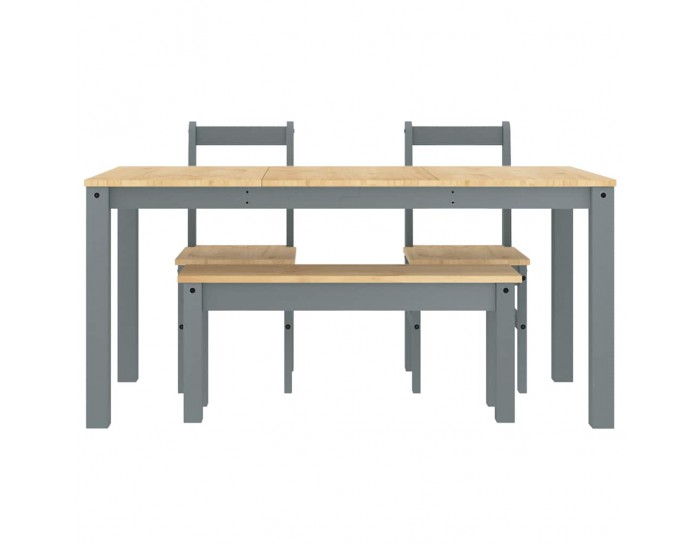 Sonata H Трапезен комплект от 4 части Panama, сив бор масив