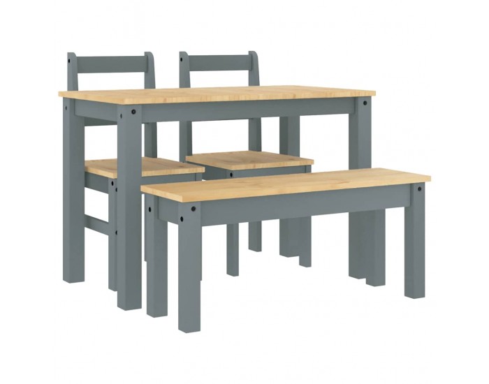 Sonata H Трапезен комплект от 4 части Panama, сив бор масив