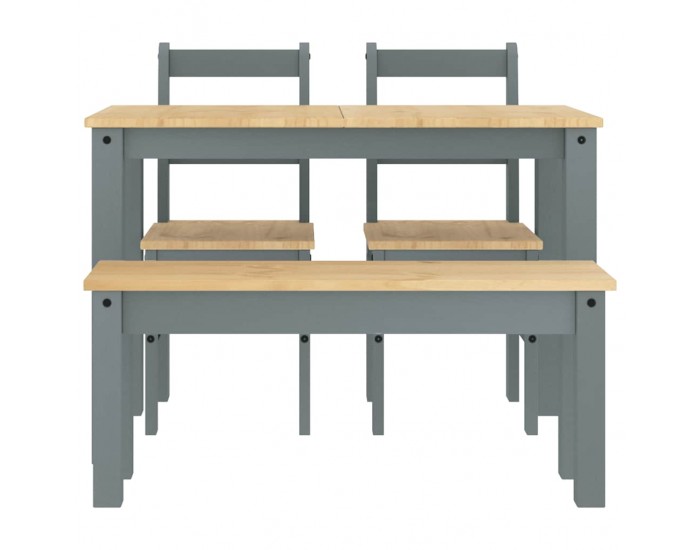 Sonata H Трапезен комплект от 4 части Panama, сив бор масив