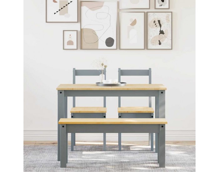 Sonata H Трапезен комплект от 4 части Panama, сив бор масив