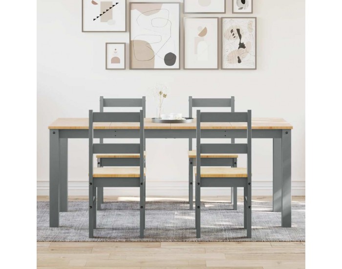 Sonata H Трапезен комплект от 5 части Panama, сив бор масив