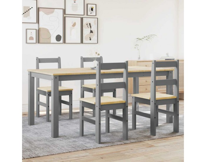 Sonata H Трапезен комплект от 5 части Panama, сив бор масив