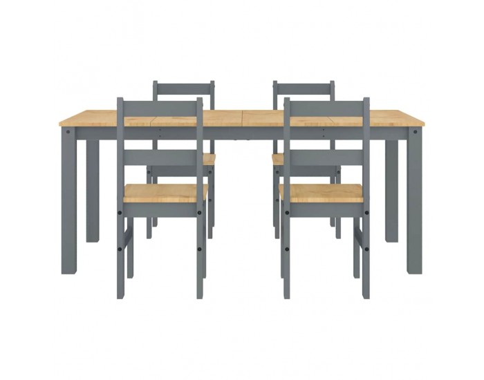 Sonata H Трапезен комплект от 5 части Panama, сив бор масив