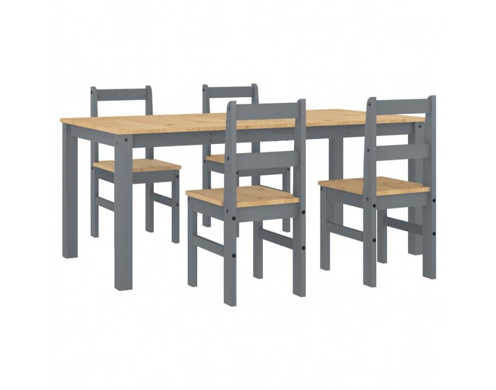 Sonata H Трапезен комплект от 5 части Panama, сив бор масив