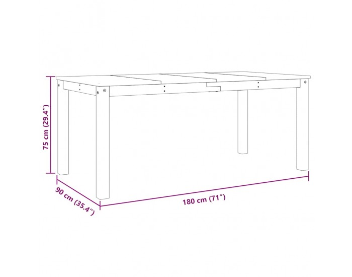 Sonata H Трапезен комплект от 5 части Panama, сив бор масив
