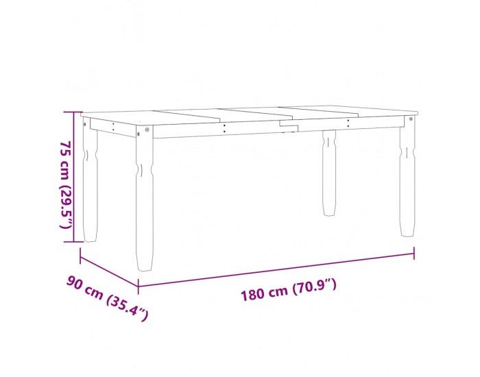Sonata H Трапезен комплект от 3 части Panama, бор масив