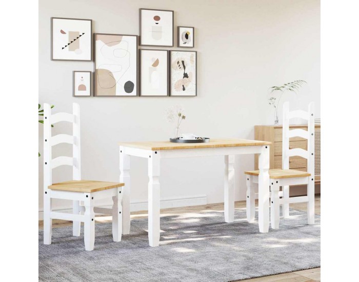 Sonata H Трапезен комплект от 3 части Panama, Бяла бор масив