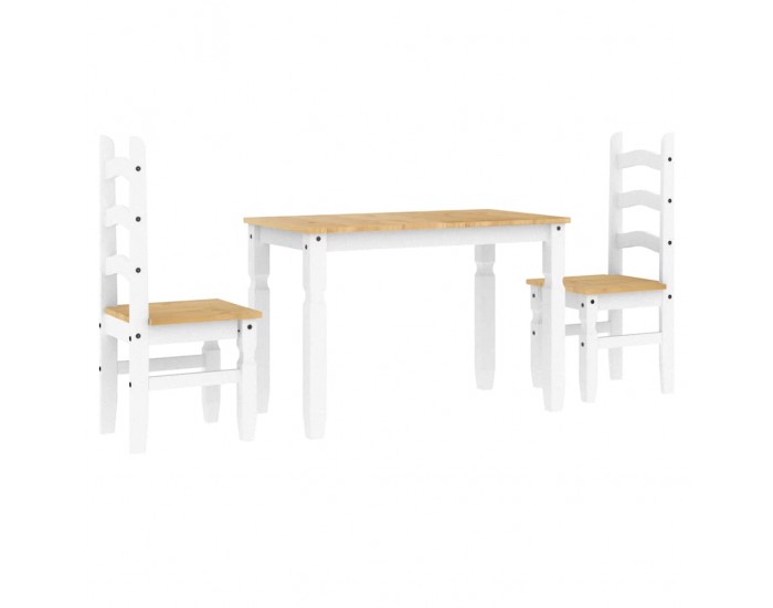 Sonata H Трапезен комплект от 3 части Panama, Бяла бор масив