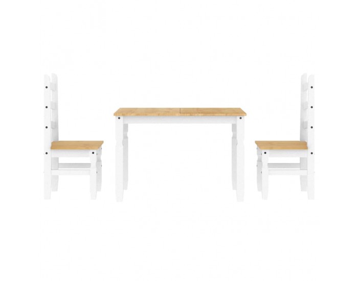 Sonata H Трапезен комплект от 3 части Panama, Бяла бор масив