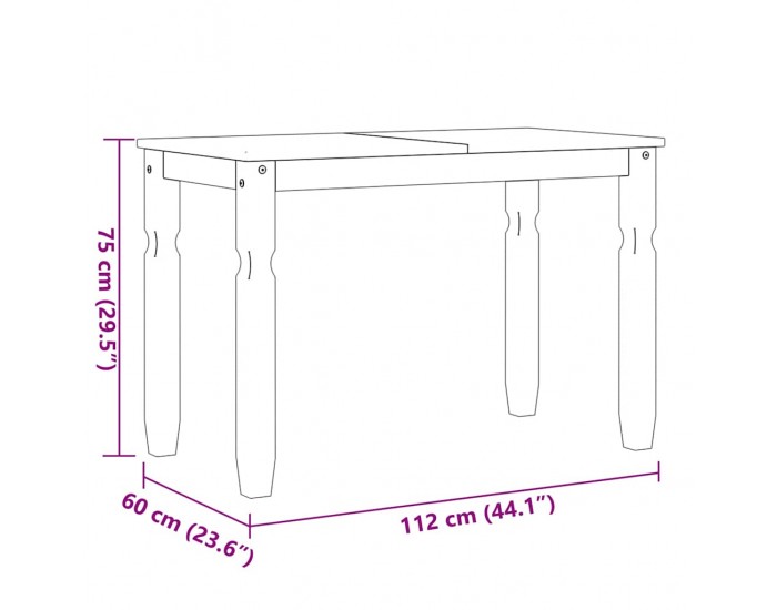 Sonata H Трапезен комплект от 3 части Panama, бор масив