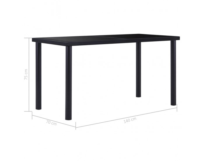 Sonata H Трапезен комплект от 5 части, изкуствена кожа, черен