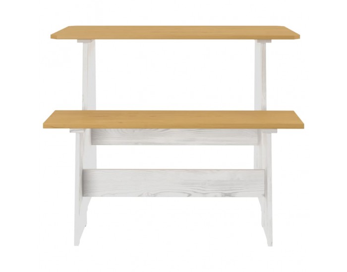 Sonata H Трапезен комплект от 3части REINE меденокафяво и бяло бор масив