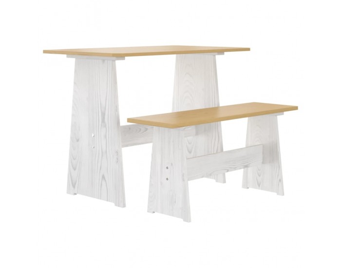 Sonata H Трапезен комплект от 3части REINE меденокафяво и бяло бор масив