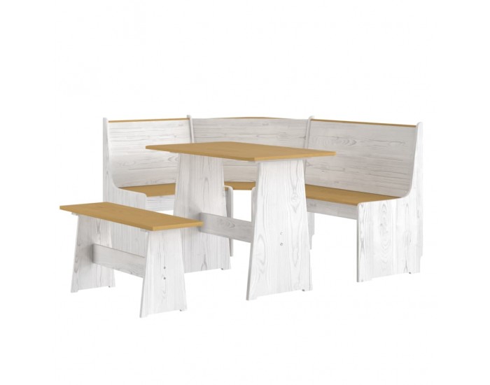 Sonata H Трапезен комплект от 3части REINE меденокафяво и бяло бор масив