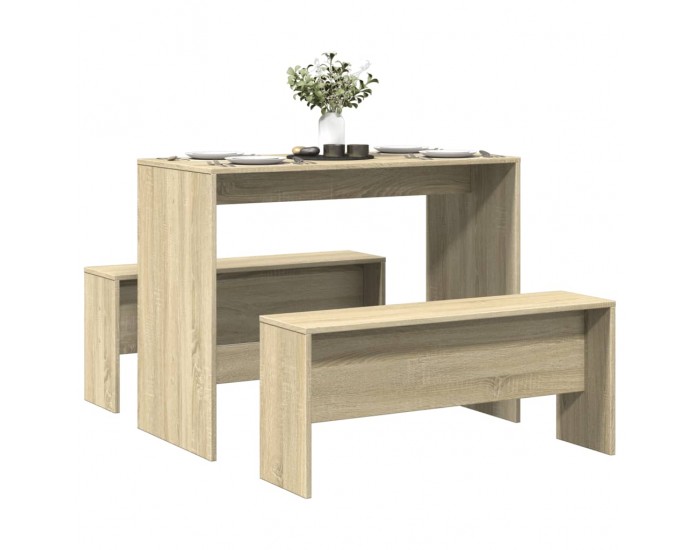 Sonata H Комплект трапезна маса и пейки, 3 части, инженерно дърво