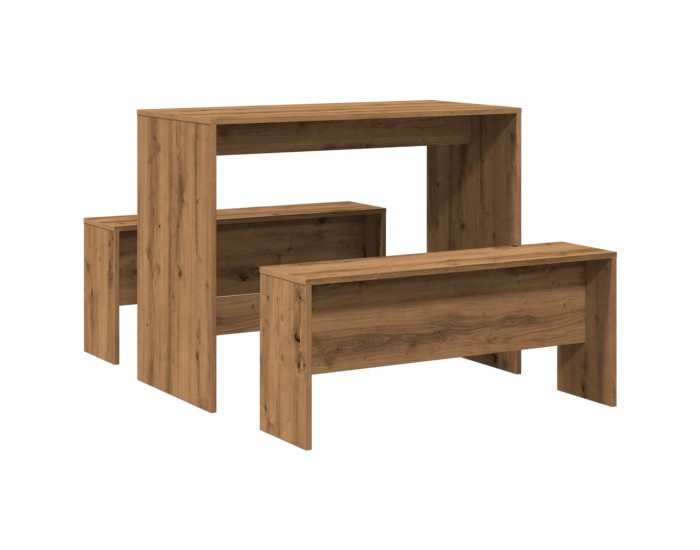 Sonata H Трапезна маса и пейки, 3 части, дъб артизан, инженерно дърво