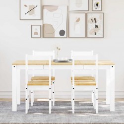 Sonata H Трапезен комплект от 5 части Panama, Бяла бор масив - Комплекти маси и столове