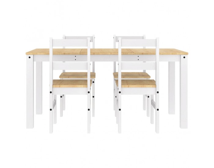 Sonata H Трапезен комплект от 5 части Panama, Бяла бор масив