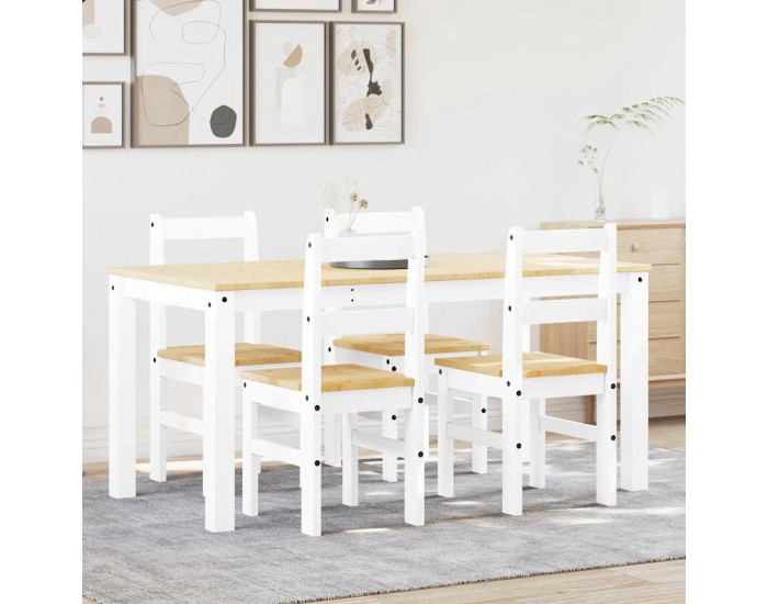 Sonata H Трапезен комплект от 5 части Panama, Бяла бор масив