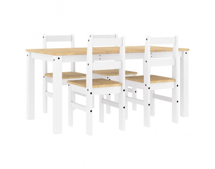 Sonata H Трапезен комплект от 5 части Panama, Бяла бор масив