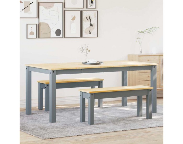 Sonata H Трапезен комплект от 3 части Panama, сив бор масив