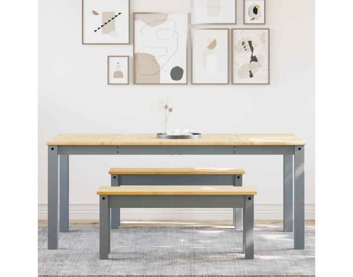 Sonata H Трапезен комплект от 3 части Panama, сив бор масив