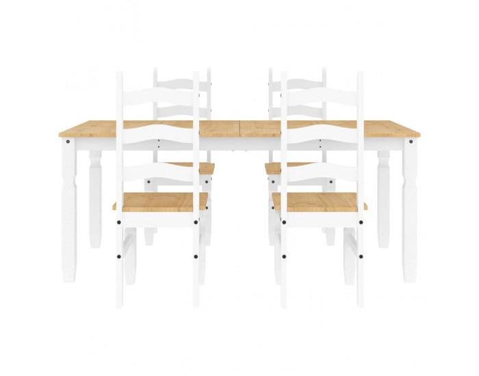 Sonata H Трапезен комплект от 5 части Panama, Бяла бор масив