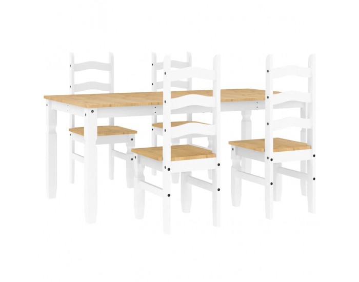 Sonata H Трапезен комплект от 5 части Panama, Бяла бор масив