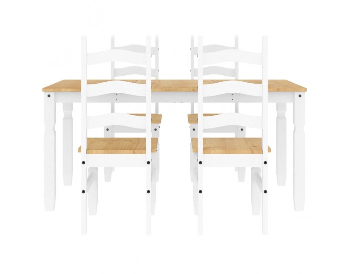 Sonata H Трапезен комплект от 5 части Panama, Бяла бор масив