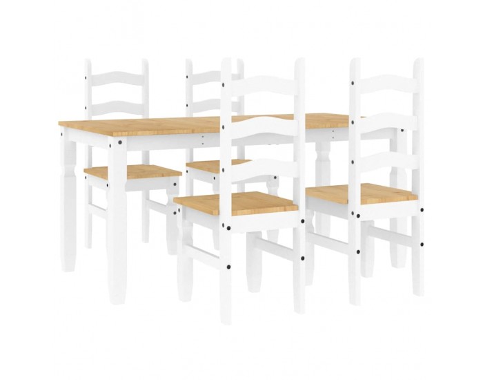 Sonata H Трапезен комплект от 5 части Panama, Бяла бор масив