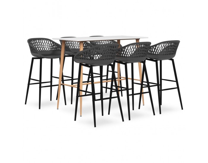 Sonata H Бар комплект от 7 части, бяло и сиво