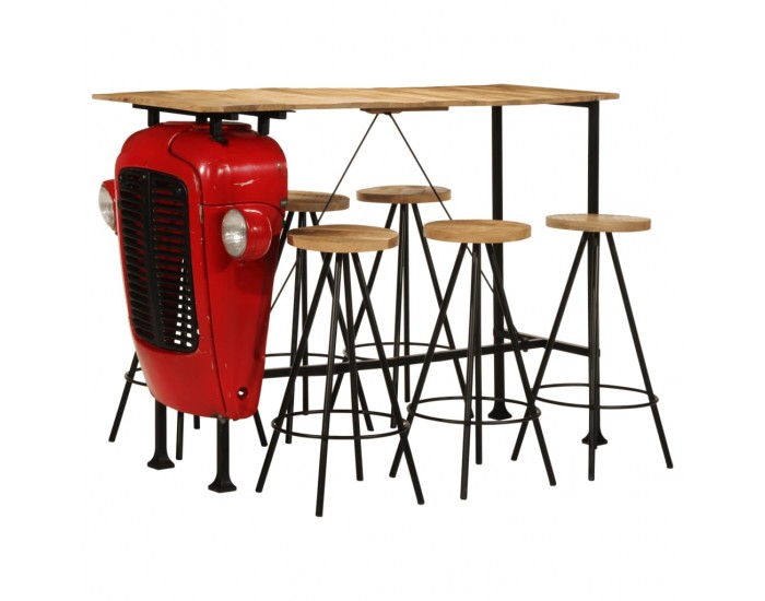 Sonata H Бар комплект от 7 части, масивна мангова дървесина