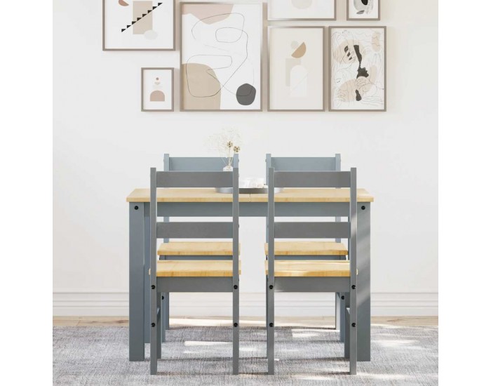 Sonata H Трапезен комплект от 5 части Panama, сив бор масив