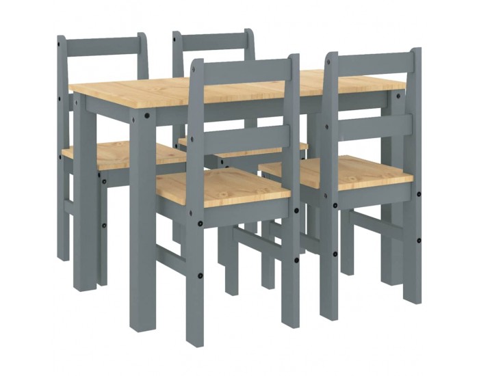 Sonata H Трапезен комплект от 5 части Panama, сив бор масив