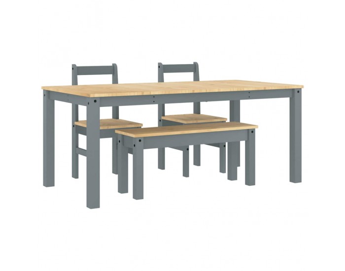 Sonata H Трапезен комплект от 4 части Panama, сив бор масив