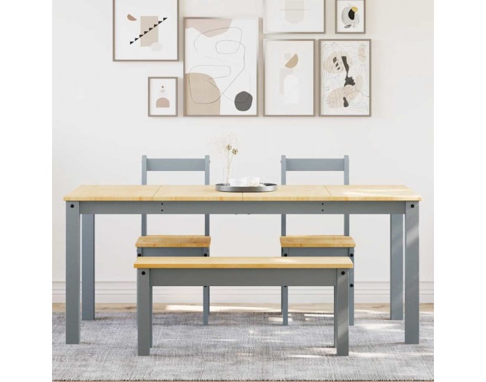 Sonata H Трапезен комплект от 4 части Panama, сив бор масив